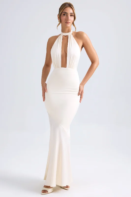 Trend Alert Halterneck Fishtail Gown in Ivory