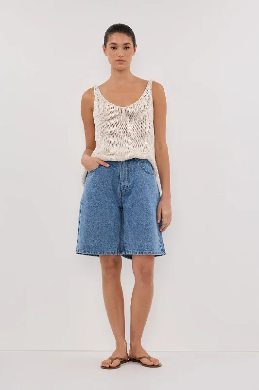 Chic Wardrobe Essentials BAMBI BLUE BERMUDA DENIM SHORT