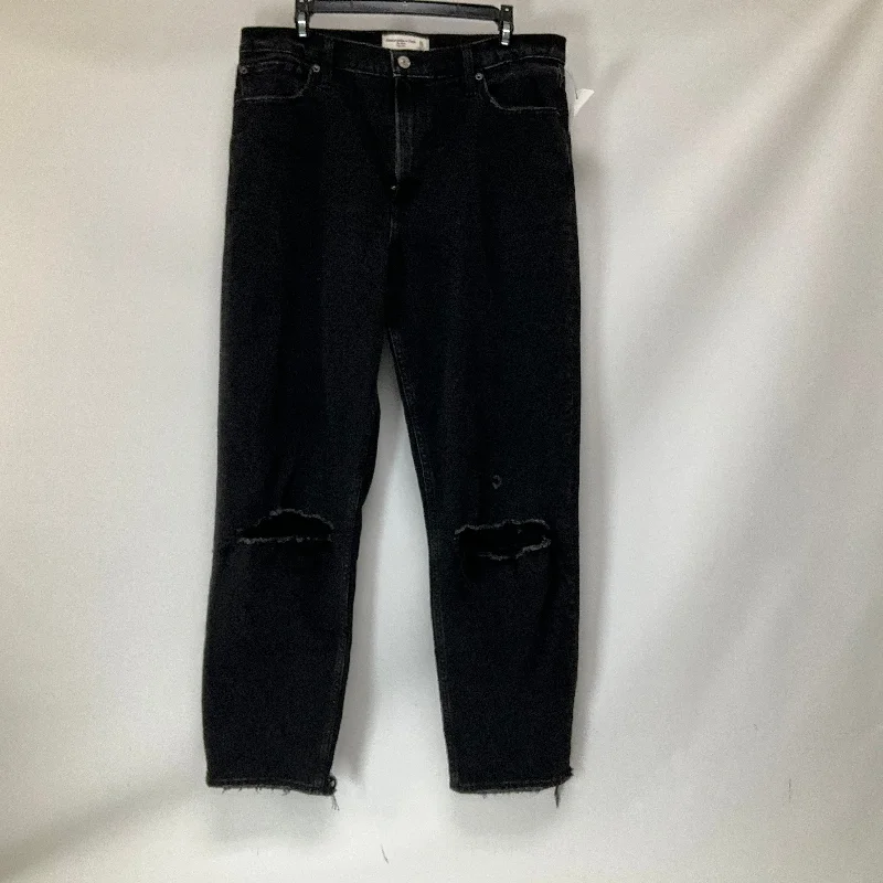 Jeans Boyfriend By Abercrombie And Fitch In Black Denim, Size: 12