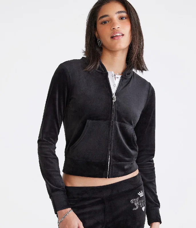 Premium Fabrics Aeropostale Juicy Couture Bling Velour Full-Zip Hoodie