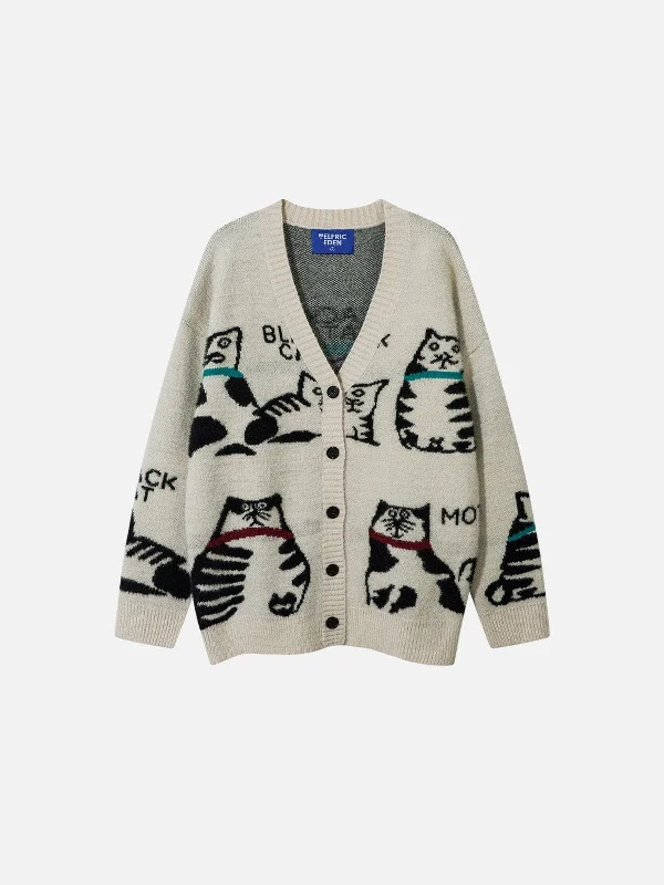 Effortless Chic Apparel Aelfric Eden Cat Graphic Cardigan