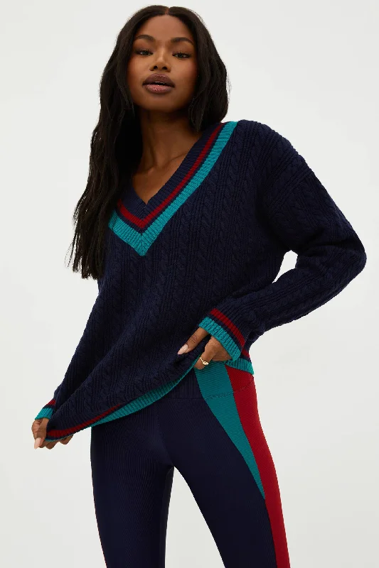 Boho Chic Fashion Montana Sweater Ultramarine Colorblock