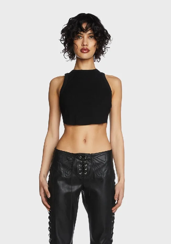 Trendy Styles Black Racerback Crop Tank Top