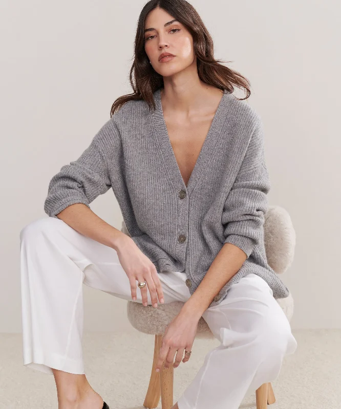 Elegant Contour Cashmere Cocoon Cardigan