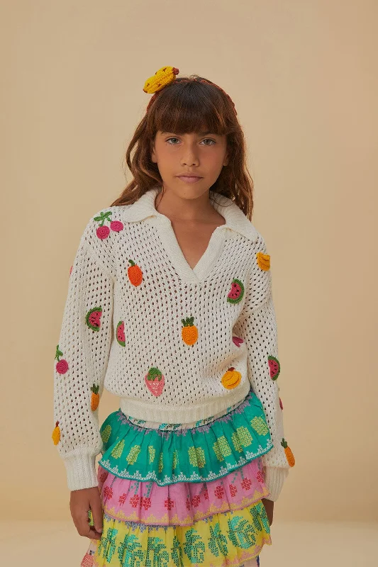 Casual Chic Clothing Crochet Fruit Kids Sweater