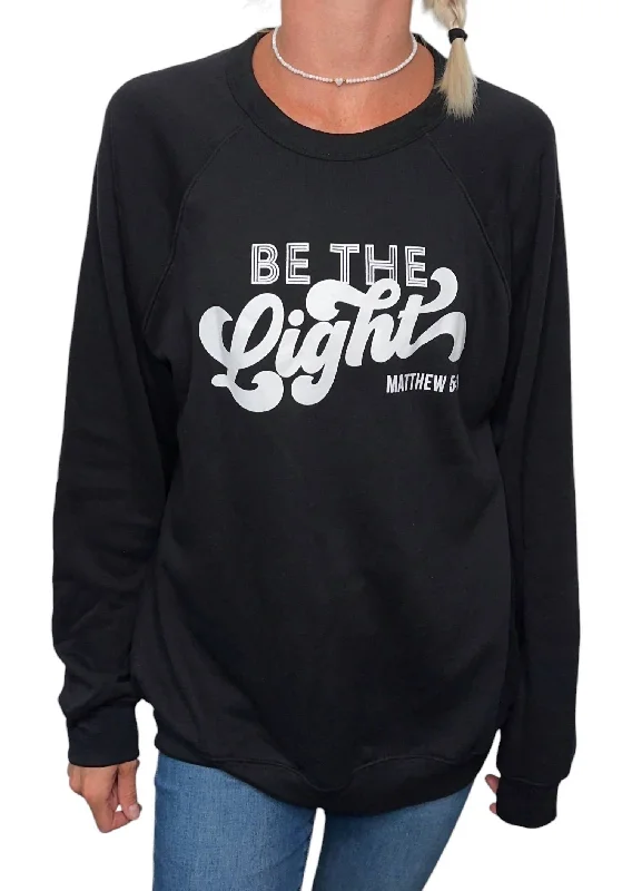 Save On Inspired Styles Be The Light Premium Fleece Sweatshirt In Black