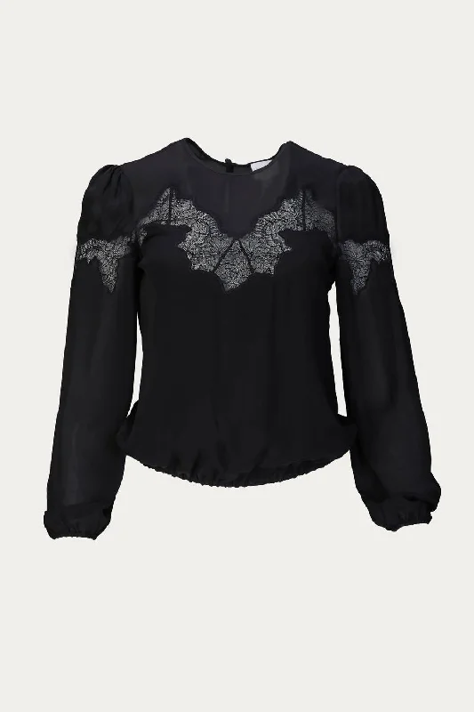 All Season Fashion Collection Tabitha Blouse In Black