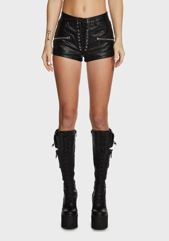 Urban Femme Streetwear Ride Hard Lace-Up Shorts