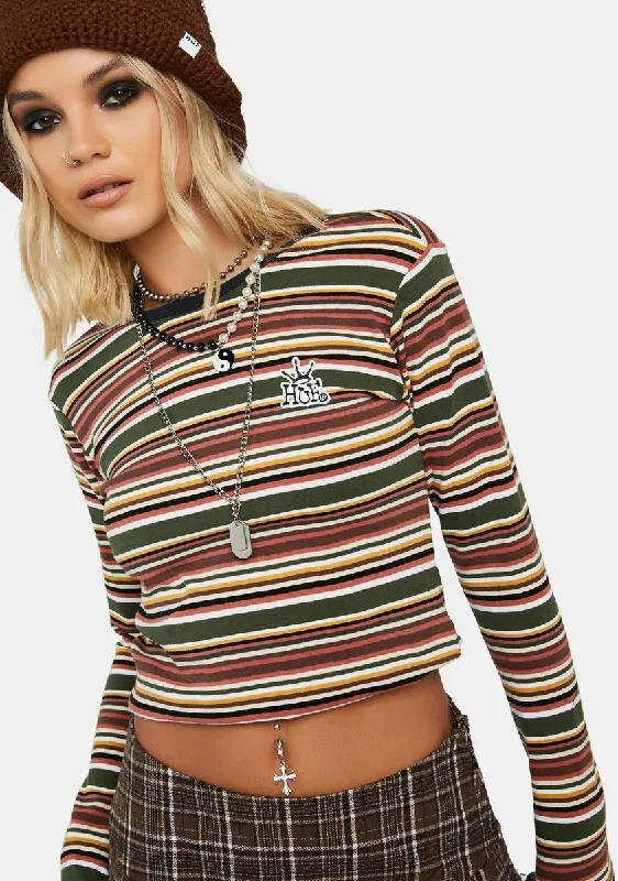 Limited Styles Crown Stripe Jersey Long Sleeve Top