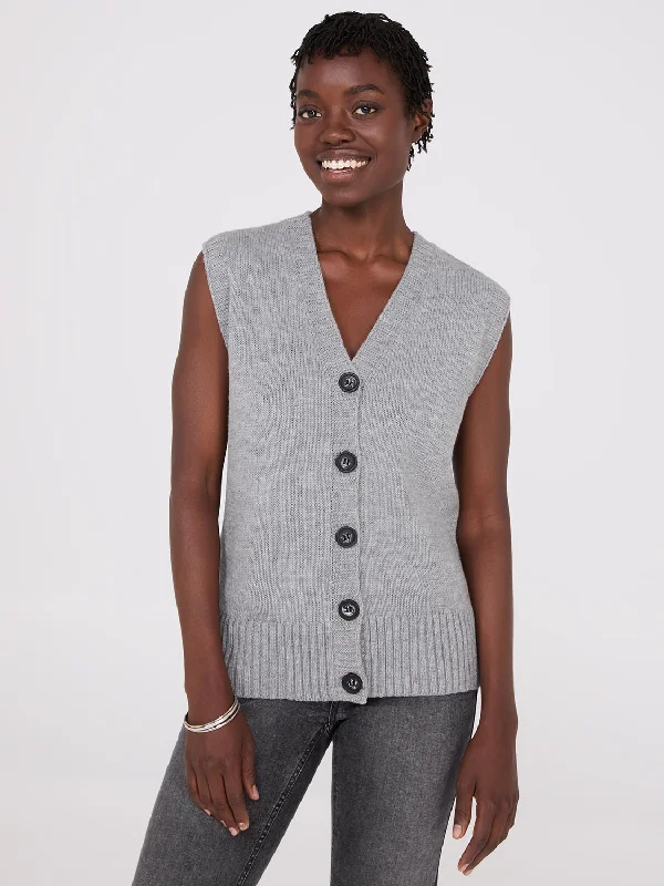 Fashion Sale Sleeveless Button-Front Sweater Vest