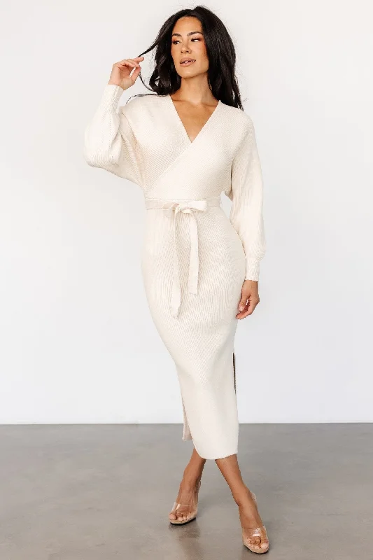 Imeless Style Sammi Faux Wrap Dress | Cream