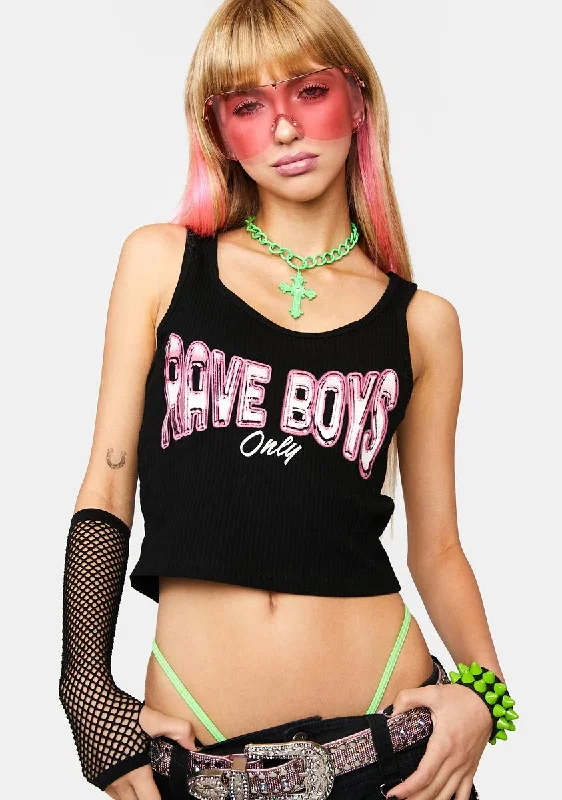 Chic Styles Rave Boys Only Graphic Tank