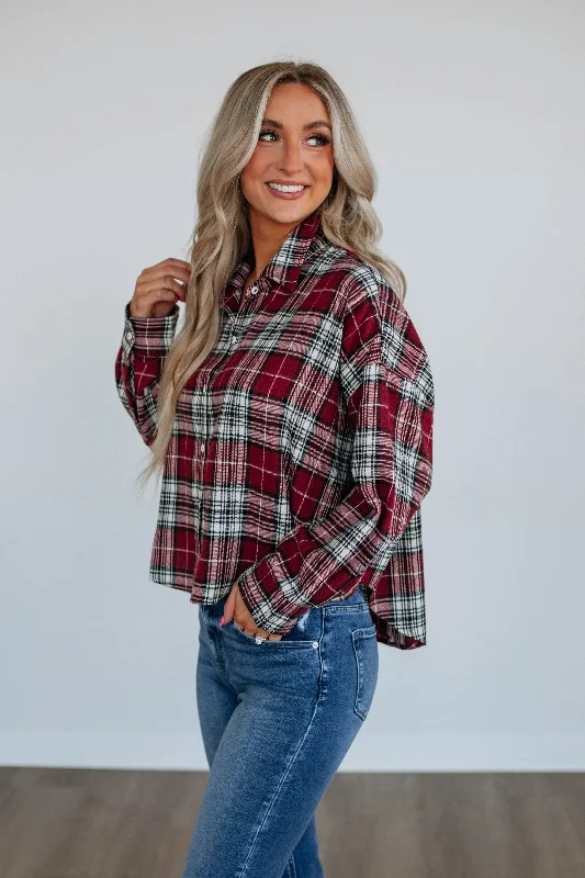 Boho - Chic Festival - Ready Style Jona Flannel Top - Maroon