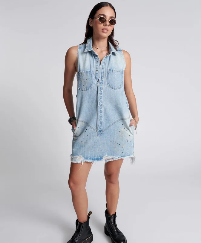 The Good Stuff Braxton Mini Denim Dress - Fleetwood Artiste