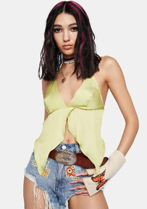 Urban Femme Streetwear Satin Halter Top