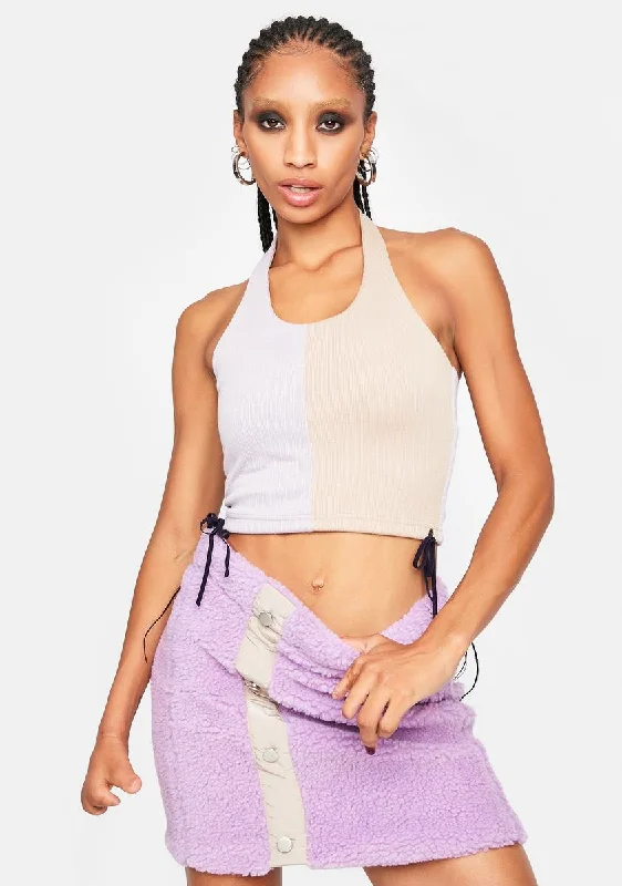 Chic Casual Style Lore Ribbed Halter Top