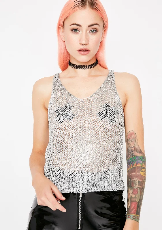 Charming Silhouette Drippin' In Riches Mesh Tank