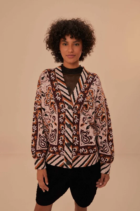 Seasonal Sale Glam Tapestry Knit Cardigan