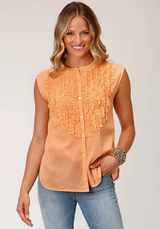 Chic Style Roper Womens 1597 Voile Apricot 100% Cotton S/L Blouse