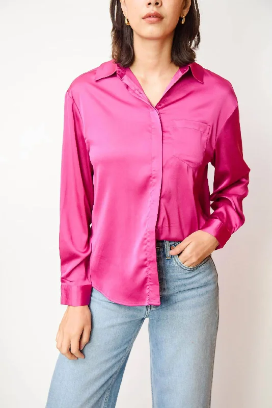 Comfortable Chic Bella Blouse In Deep Pink