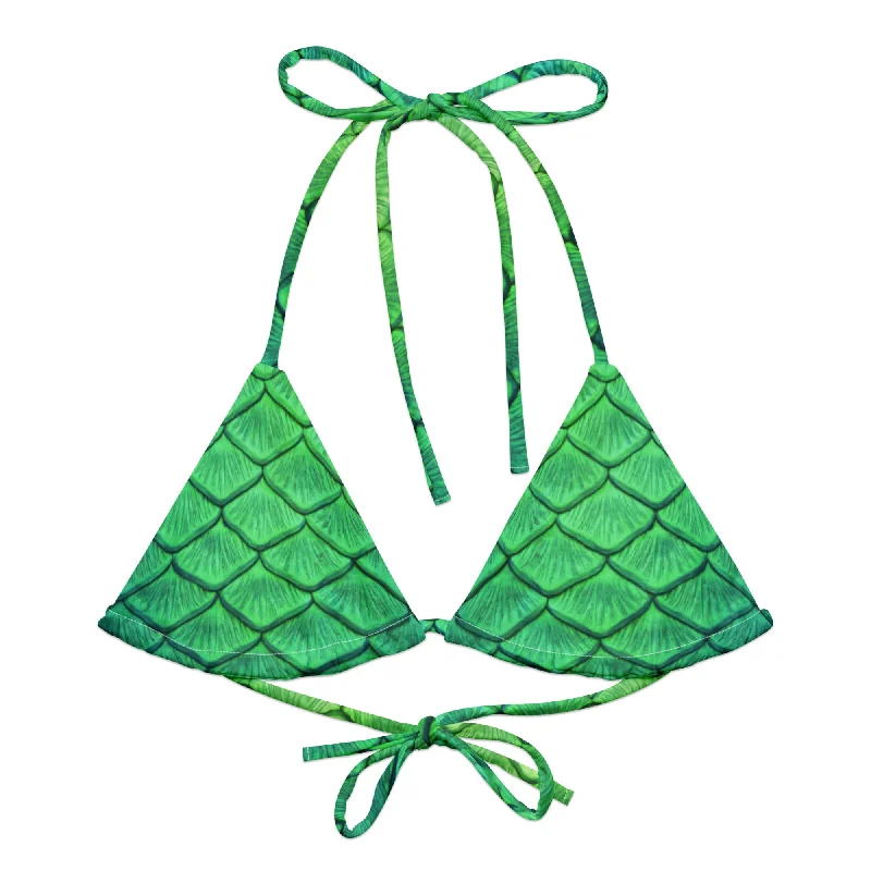 Clearance Event Shoal Green Recycled String Bikini Top