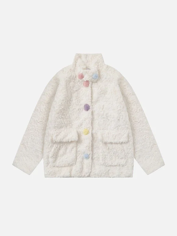 Casual Wear Aelfric Eden Colorful Button Sherpa Coat