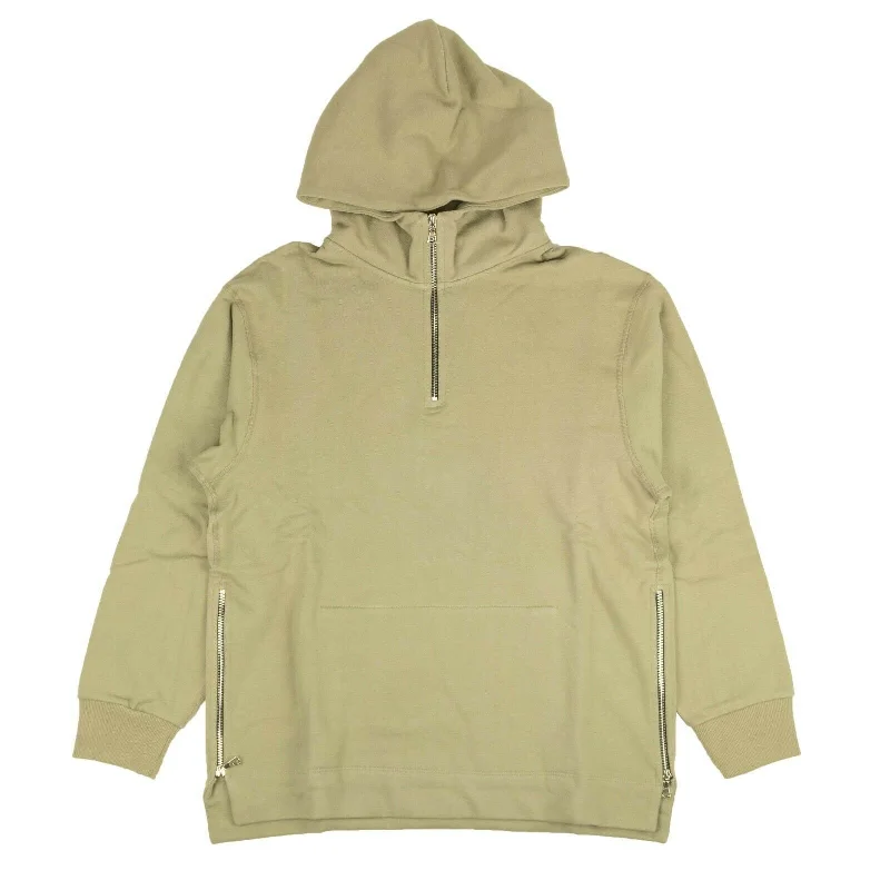 Ethnic Cultural Event Wear John Elliott 1/2 Zip Villain Hoodie - Sand Green