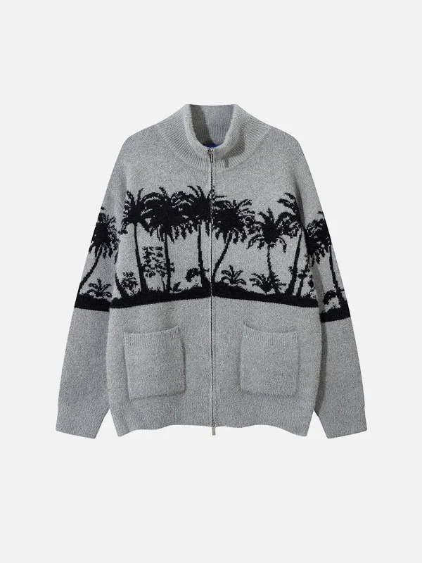 Trendy Pulse Aelfric Eden Coconut Tree Zip Up Cardigan