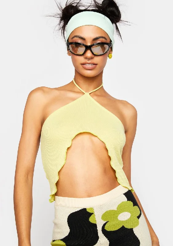 Hot Trends Lime Halter Top