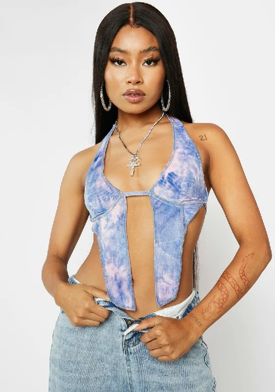 Flash Sale Reality Star Tie Dye Halter Top