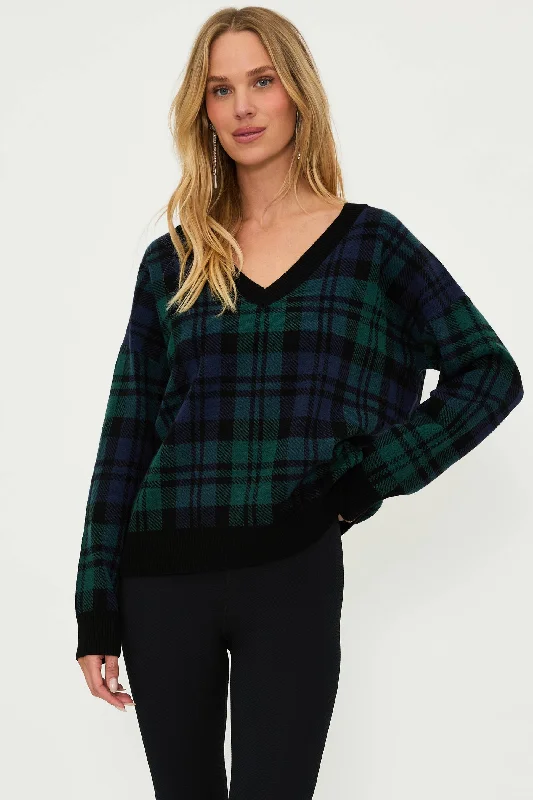 Free Spirited Fashion Joey Sweater Wintergreen Plaid