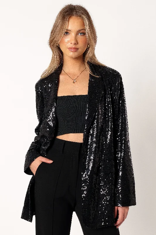 Hollywood Glam Award - Show Style Delaney Sequin Blazer - Black