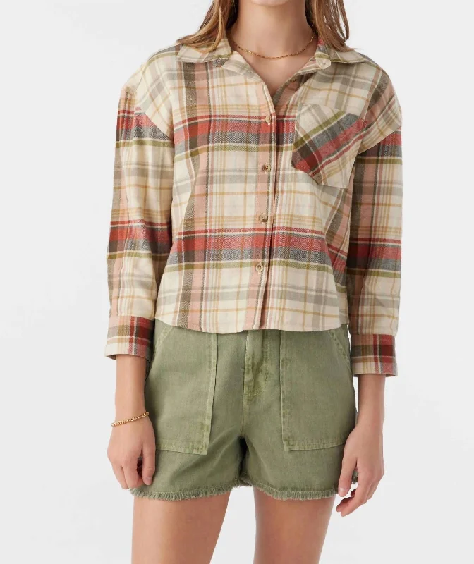 Elegant Style Leslye Flannel Shirt In Multi