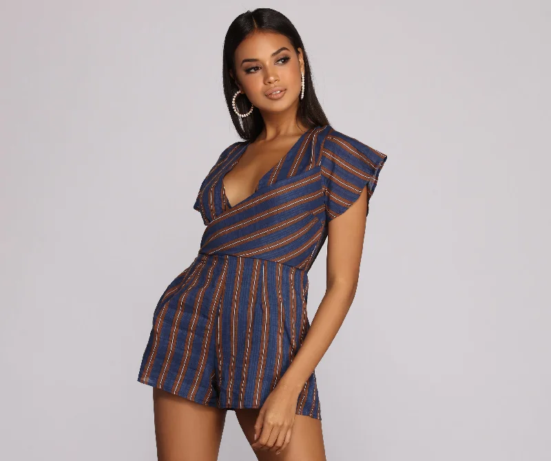 Weekend Exclusive Keep It Casual Striped Romper