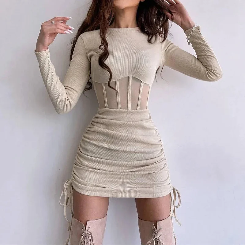 Ethnic Cultural Event Wear Cosybreezee - Waist Mesh Bodycon Mini Dress