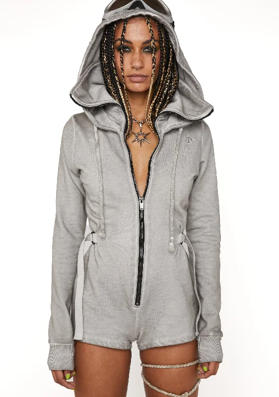 Last Chance Sale Compression Zip-Up Hoodie Romper