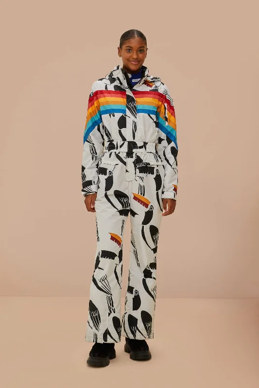 Special Offers White Toucans Rainbow Ski Jumpsuit