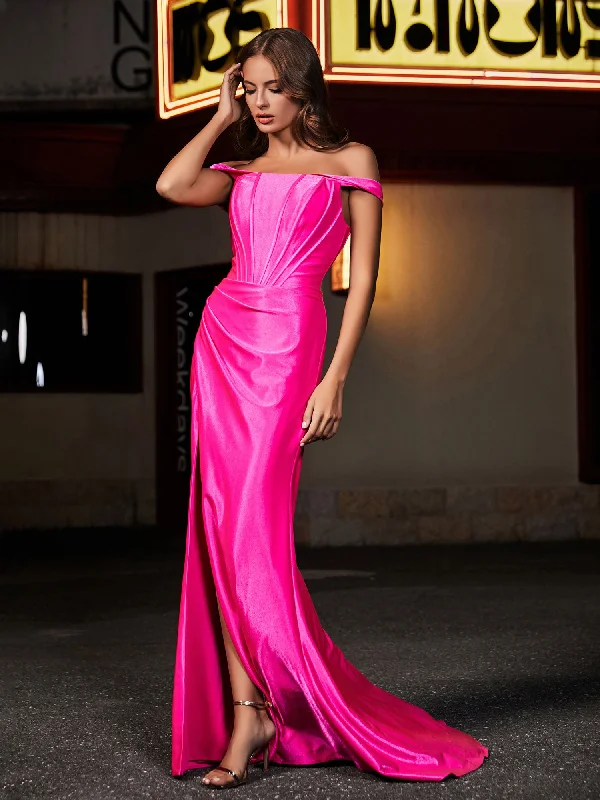 Durable Fashion Picks Corset Top Fitted Sheath Gown Hot Pink