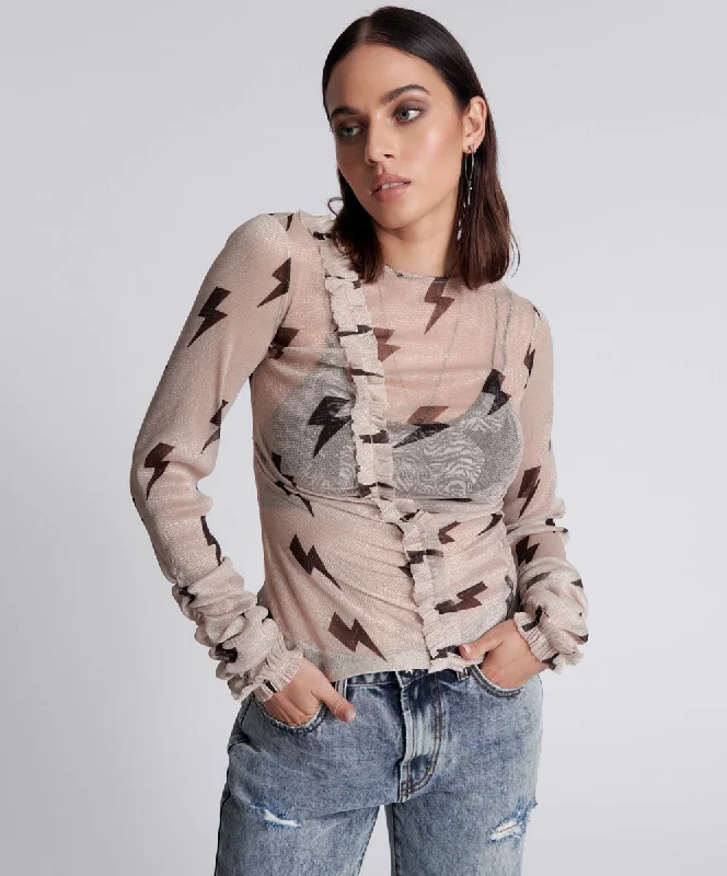 Seasonal Trend LIGHTNING PARTY LONGSLEEVE TOP