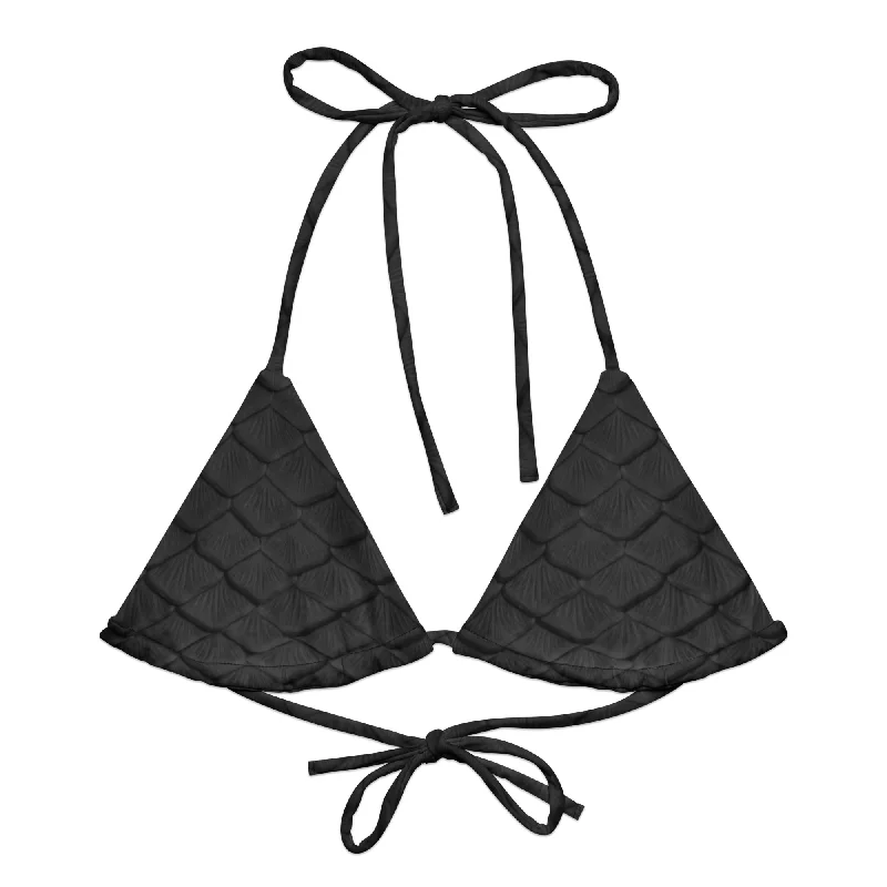 Unleash Your Fashion Obsidian Recycled String Bikini Top