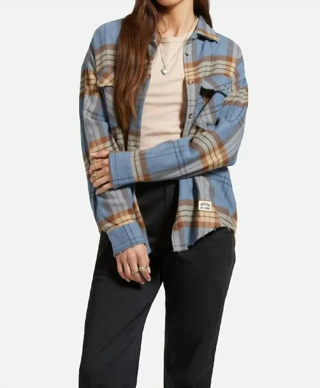 Budget Friendly Fashion Bowery Classic Flannel Shirt In Flint Blue/pinecone Brown