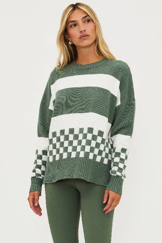 Chic Allure Callie Sweater Olive Check