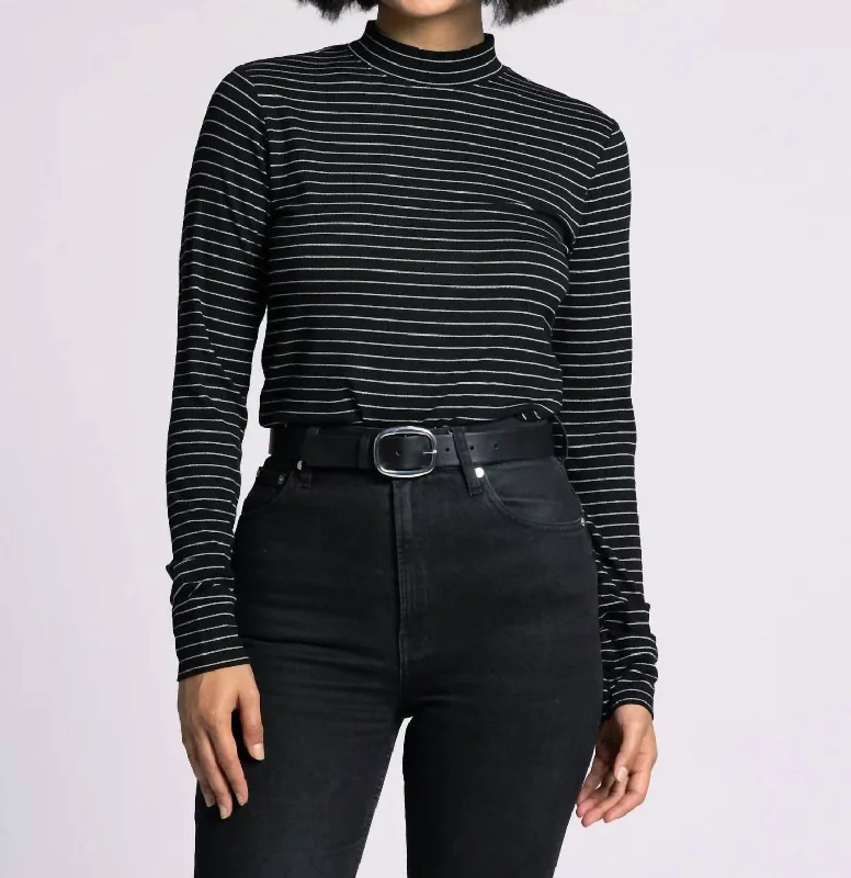 Best Sellers Liz Top In Black Metallic/silver