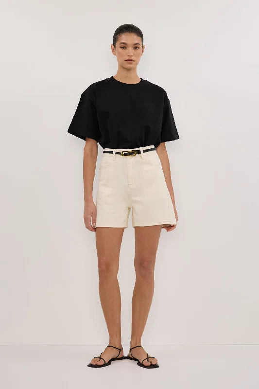 Runway Inspired Wear FINN CREAM DENIM SHORT