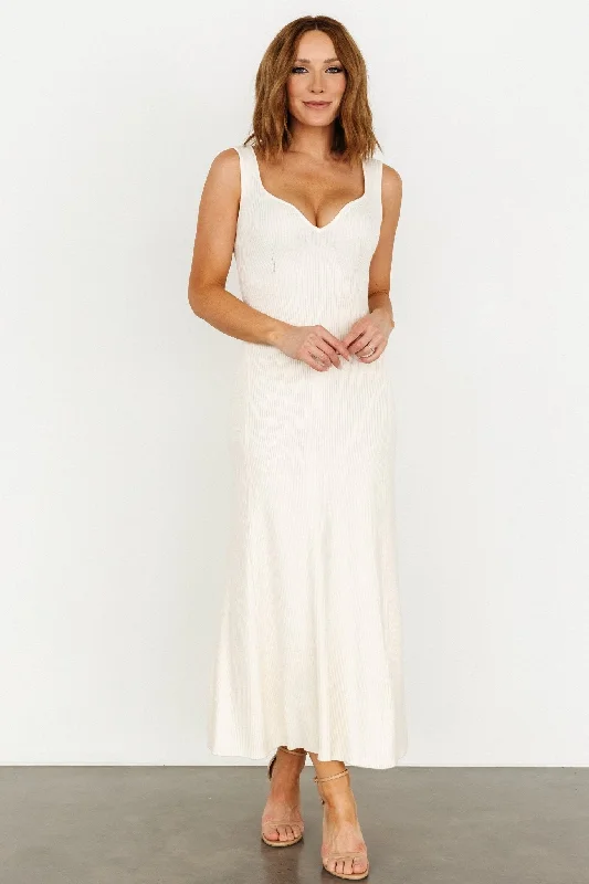 Hot Deals Justine Ribbed Tank Maxi Dress | Cream