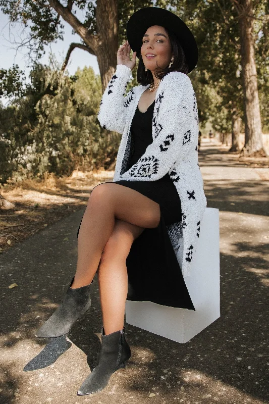 Don't Miss Out Missoula Oversized Cardigan | Off White + Black