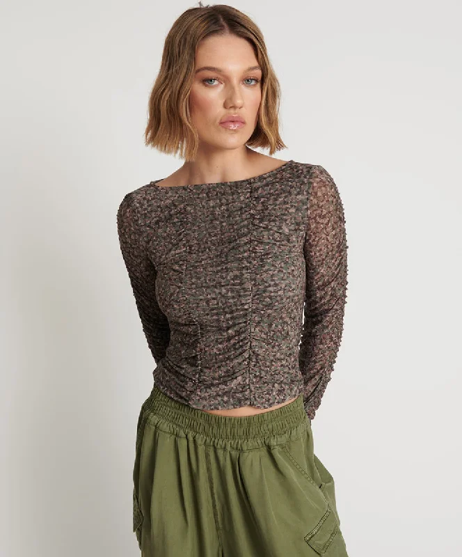 Flash Sale Event CAMO NIGHT FEVER LONGSLEEVE MESH TOP