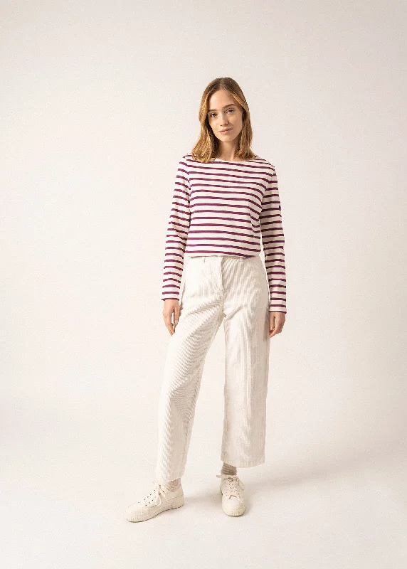 Sale Event, Prices Rock Meridame striped sailor shirt - regular fit, in thick cotton (ECUME/PRUNE)