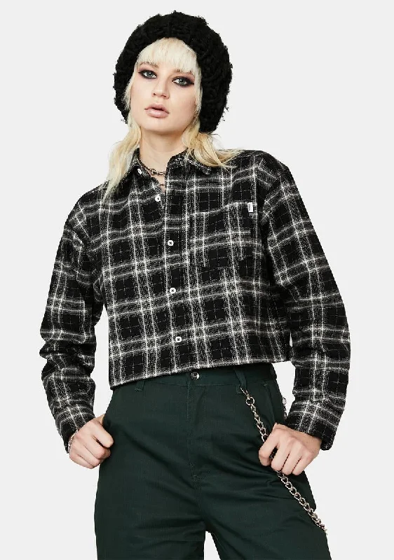 Fashion Sale Cropped Flannel Shirt