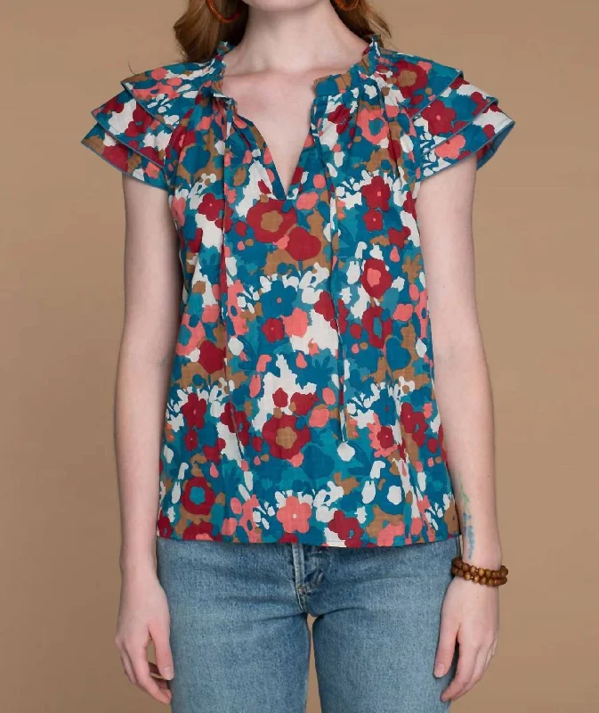 Trend Forward Threads Astrid Blouse In Abstract Floral